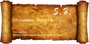 Strommer Henrik névjegykártya